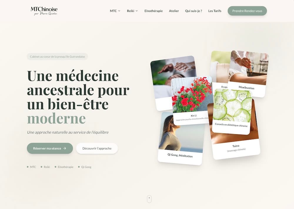 Marie Quintin website screenshot