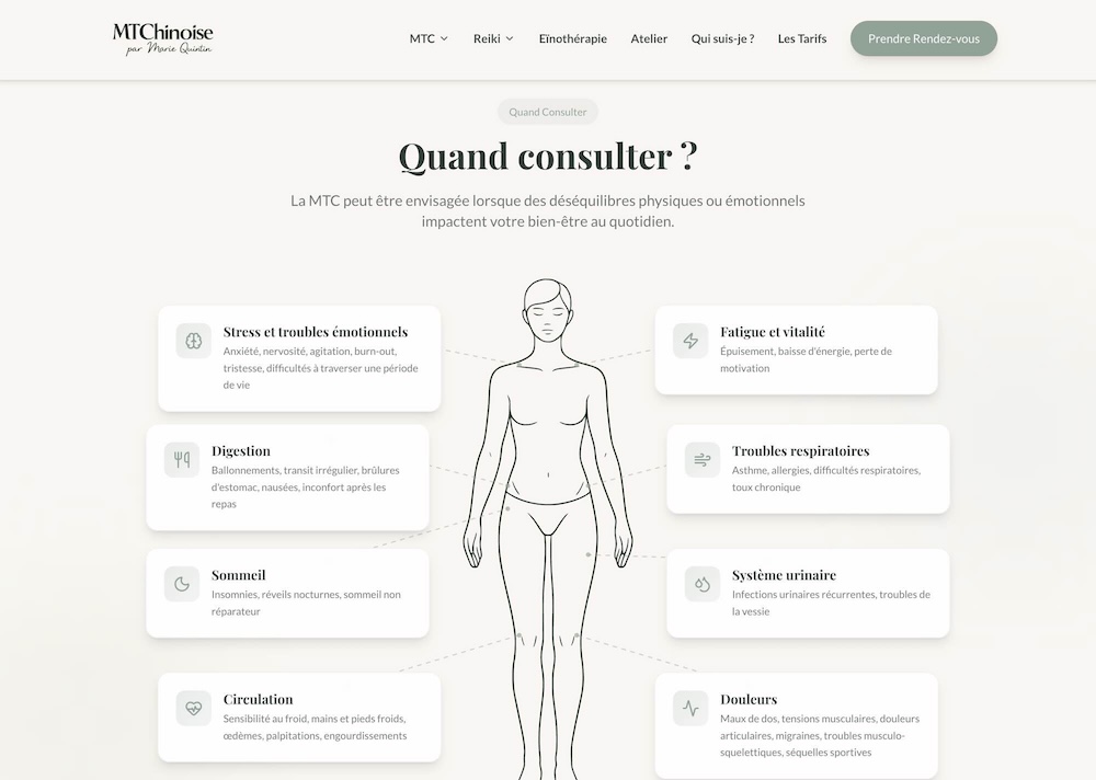 Marie Quintin website screenshot